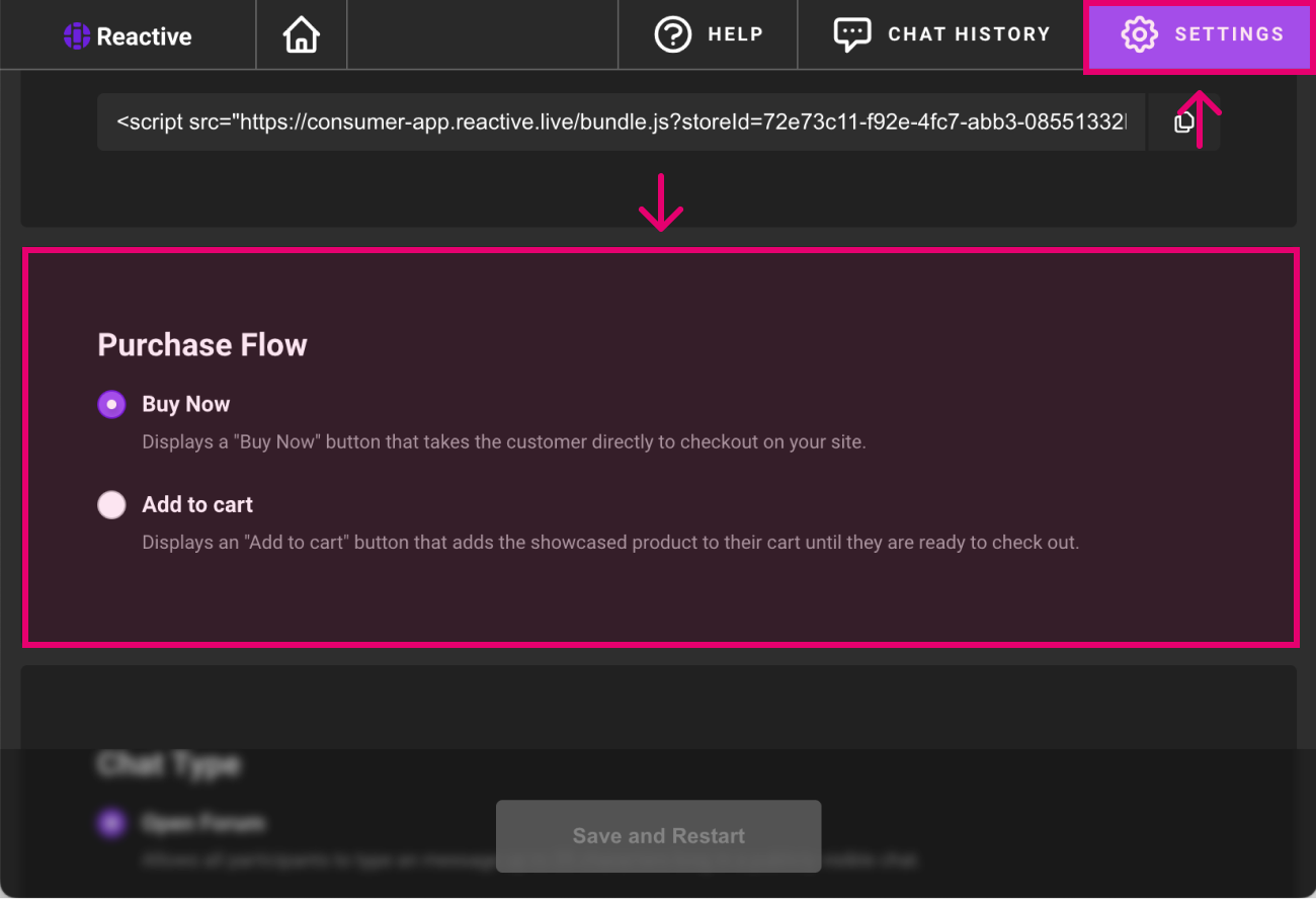 Go to settings