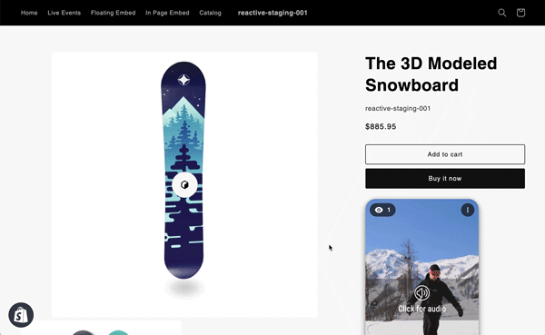 Product page embed