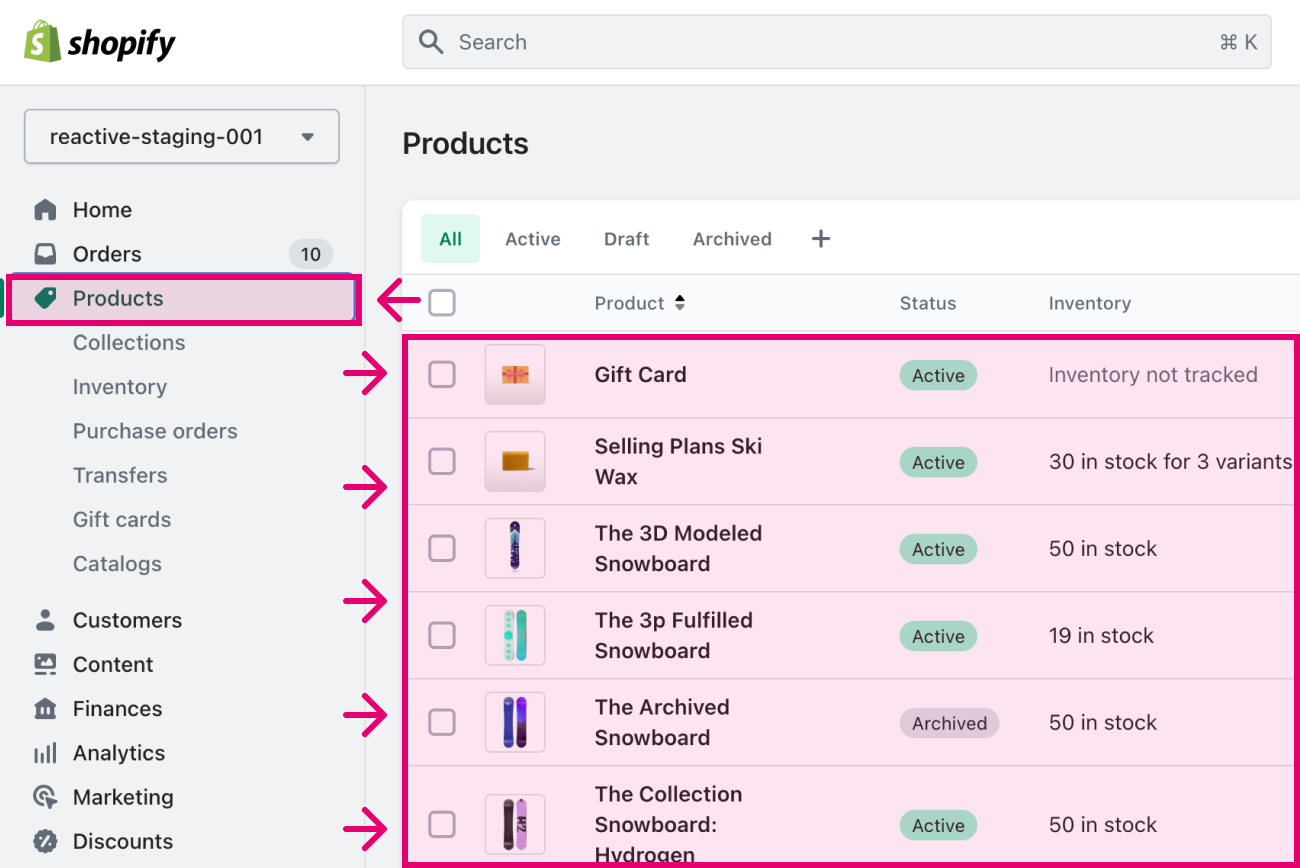 Navigage to product