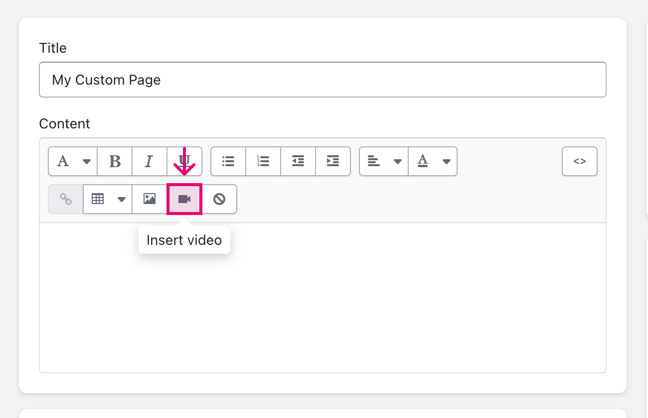 Select Insert Video