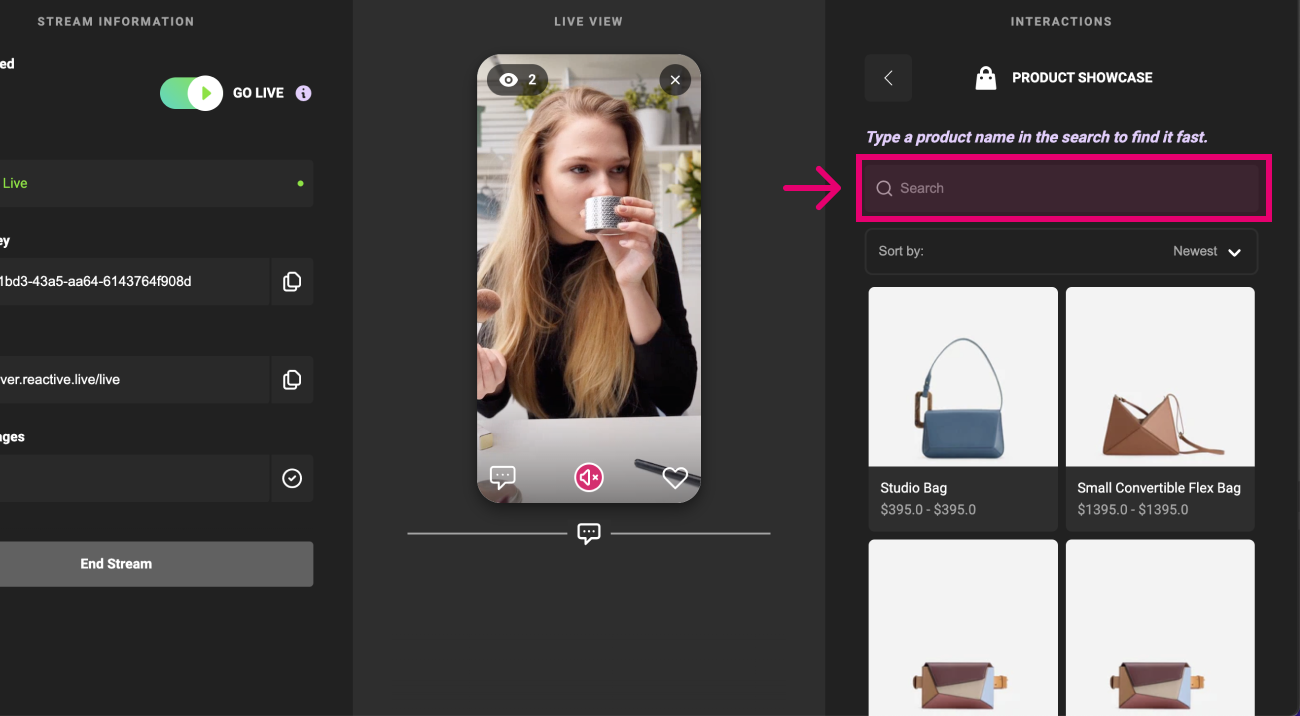 Search for the product by name