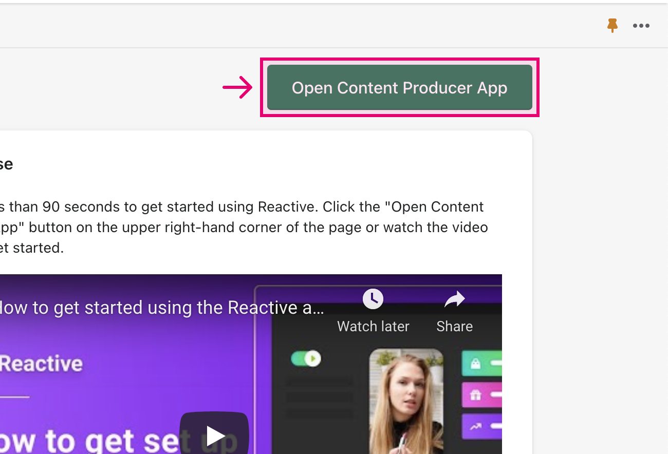Open the Reactive app