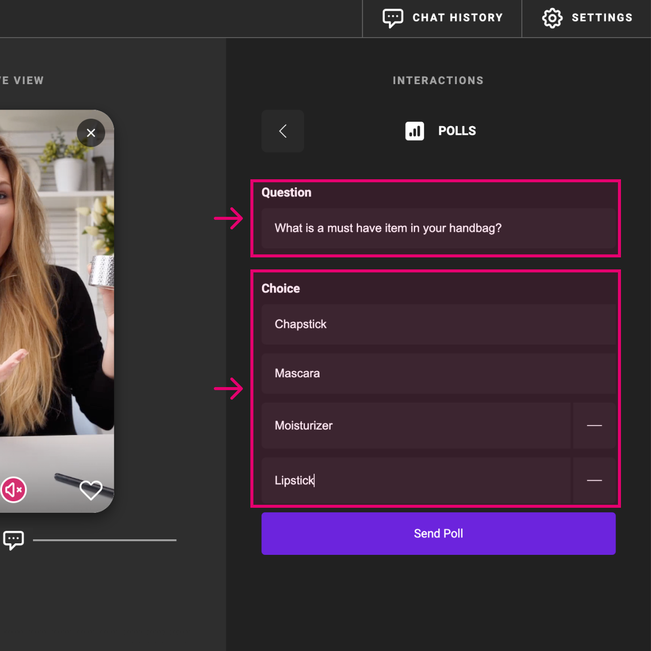 Configure the poll
