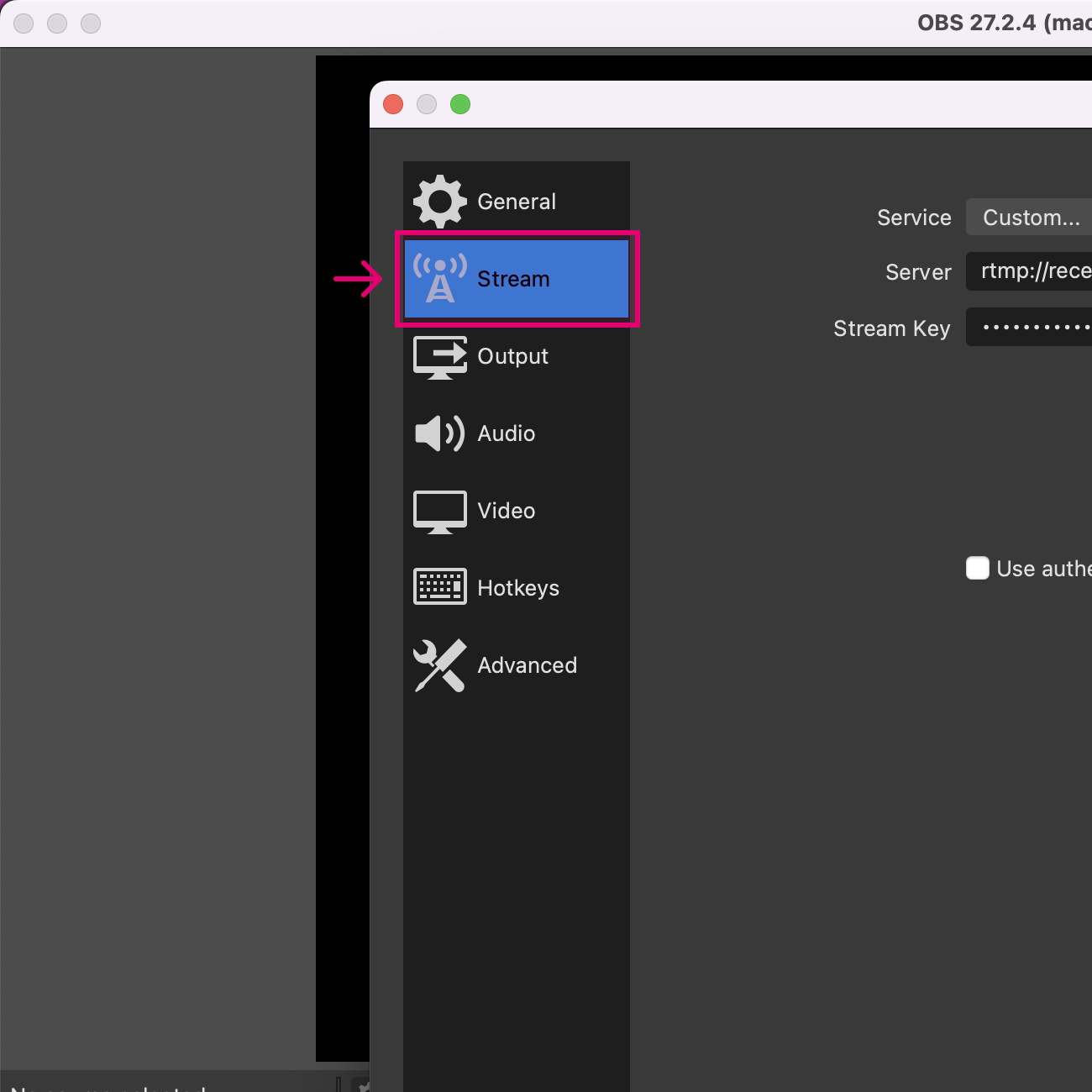 Select stream
