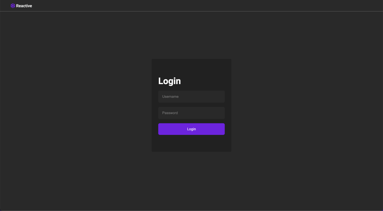 Reactive login page