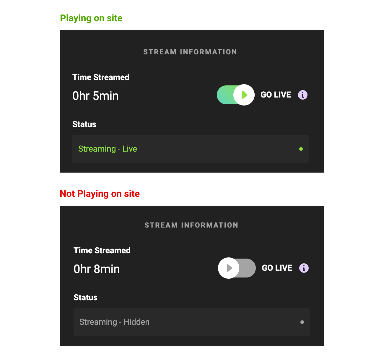 Go live switch